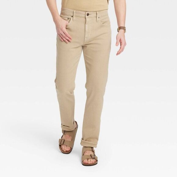 Goodfellow & Co -  Men's Mid Rise Slim Fit Leg Full J Flaxseed - Picture 1 of 3
